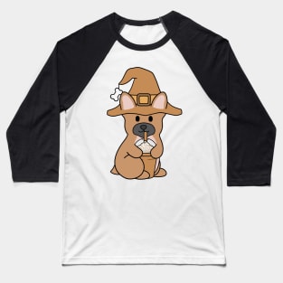 Pumpkin Spice French Bulldog Brown Baseball T-Shirt